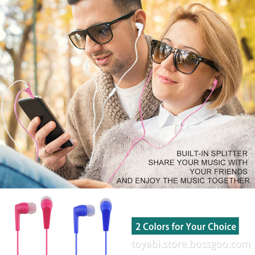 2017 two way in one spliter lovers buddy buds earphone for oem mp3 player